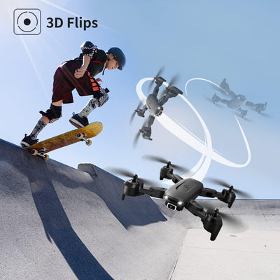 DE 4DRC V12 Drohne HD 4K-Weitwinkel-Dual-Kamera Tragbarer Faltbarer RC-Quadcopter,
