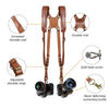 Camera Strap, Camera Straps For Photographers-Leather Dual Camera Strap For Two DSLR&SLR Cameras