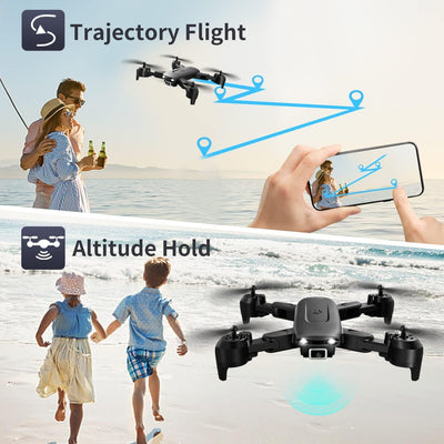 DE 4DRC V12 Drohne HD 4K-Weitwinkel-Dual-Kamera Tragbarer Faltbarer RC-Quadcopter,