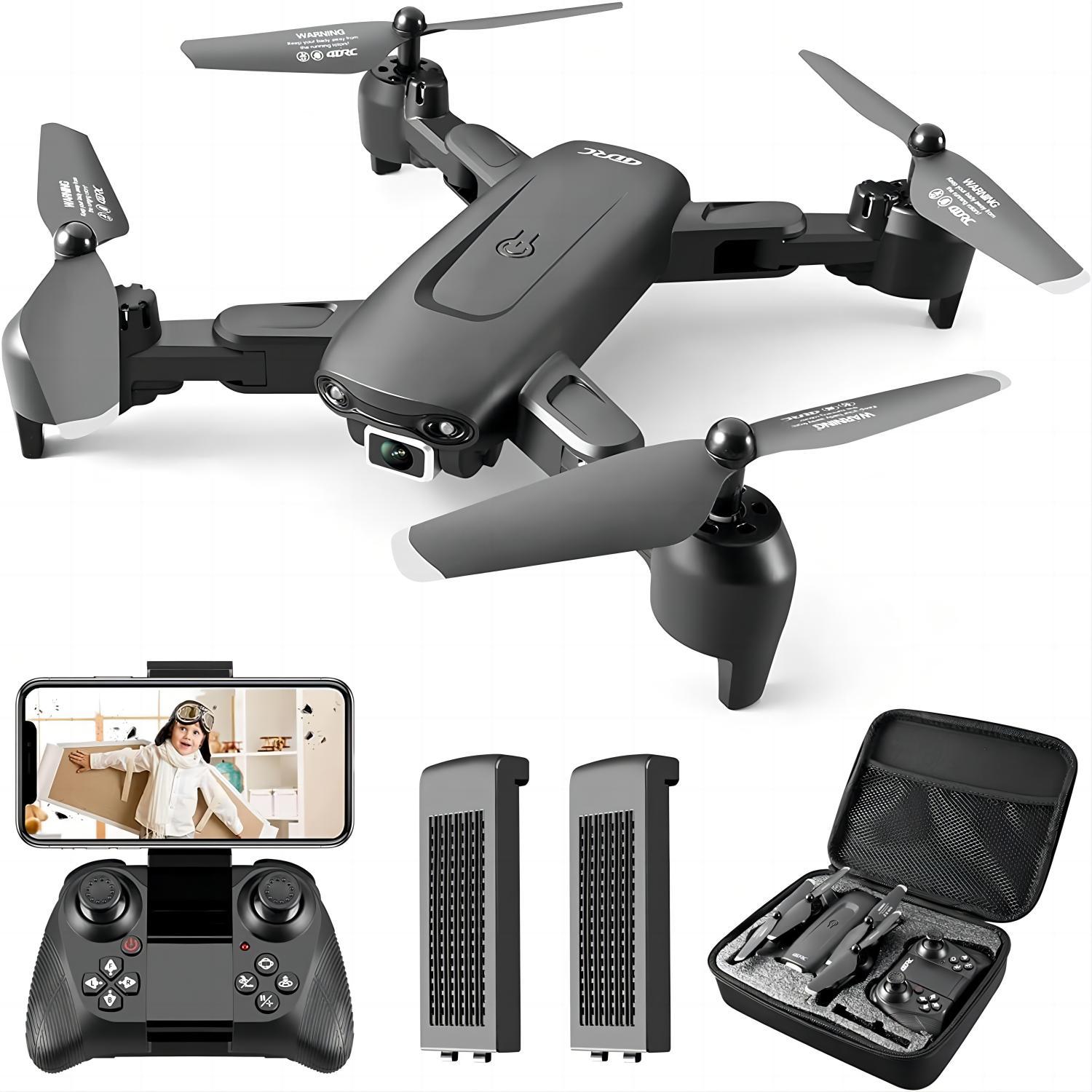 DE 4DRC V12 Drohne HD 4K-Weitwinkel-Dual-Kamera Tragbarer Faltbarer RC-Quadcopter,